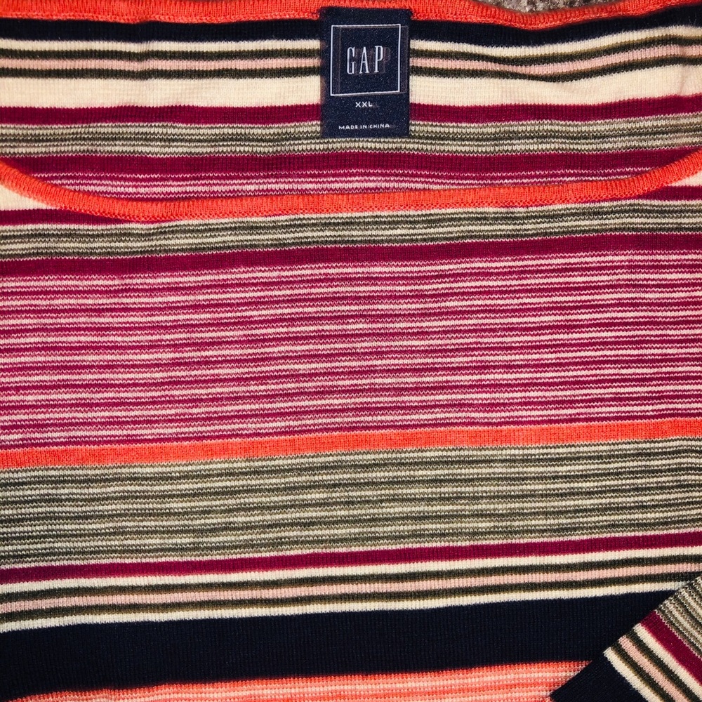 Gap Multi-Color Striped Boat Neck Sweater - Picture 2 of 2